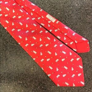 Men's Hermes bear red tie 100% silk